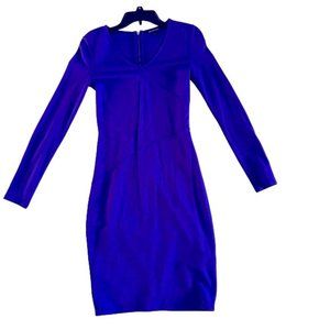 Armani Exchange Blue/Purple dress Size Small. Long sleeves. Knee Length